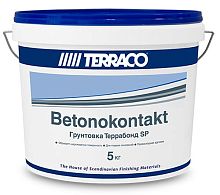 Адгезионная грунтовка Terraco бетоноконтакт Terrabond SP Крупнозернистый розовый для слабо впитывающих оснований, 5 кг ведро
